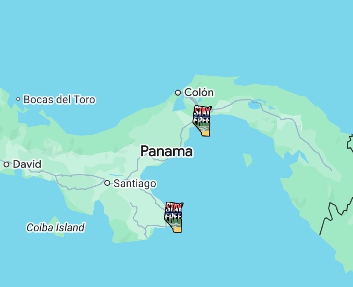 Map showing signing locations in Panama